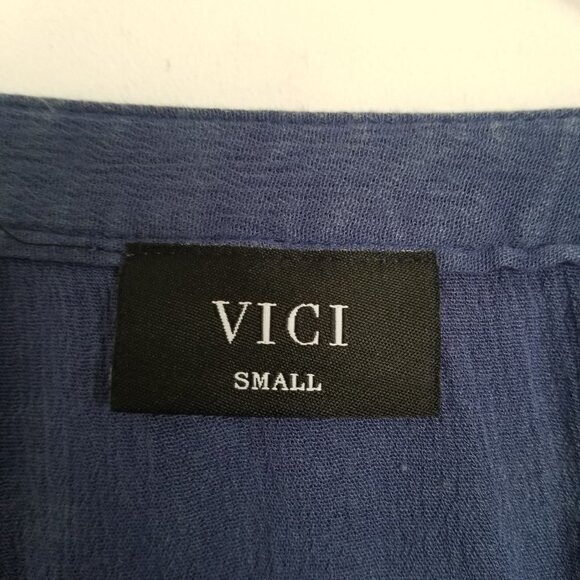 Vici Lace Up Ruffle Oversized Bell Sleeve Blouse S - Picture 8 of 9